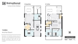 Plan d’étage d’un hôtel à deux niveaux, comprenant un rez-de-chaussée et un premier étage. La superficie totale est de 194 m².