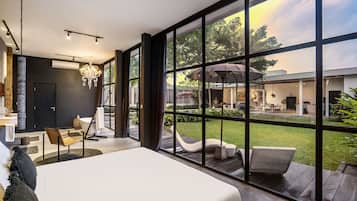 Deluxe-Villa, 2 Schlafzimmer, eigener Pool, Gartenblick | Ausblick vom Zimmer