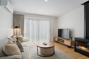 TV, fireplace, offices - Alps and Lake Retreat Wanaka (Albert Town)