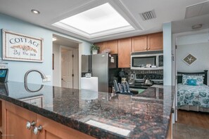 Full, modern kitchen with plenty of cabinets fully stocked with pots, pans and dishes. - Dock Views, Near Beach, Heated Pool, Private Beach (Sarasota)