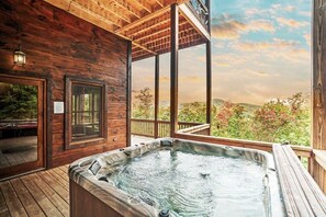 Outdoor spa tub - Long-Range Views | Game Room | Fire Pit | Pets (Blue Ridge)