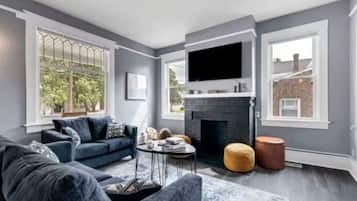 TV, fireplace, video games
