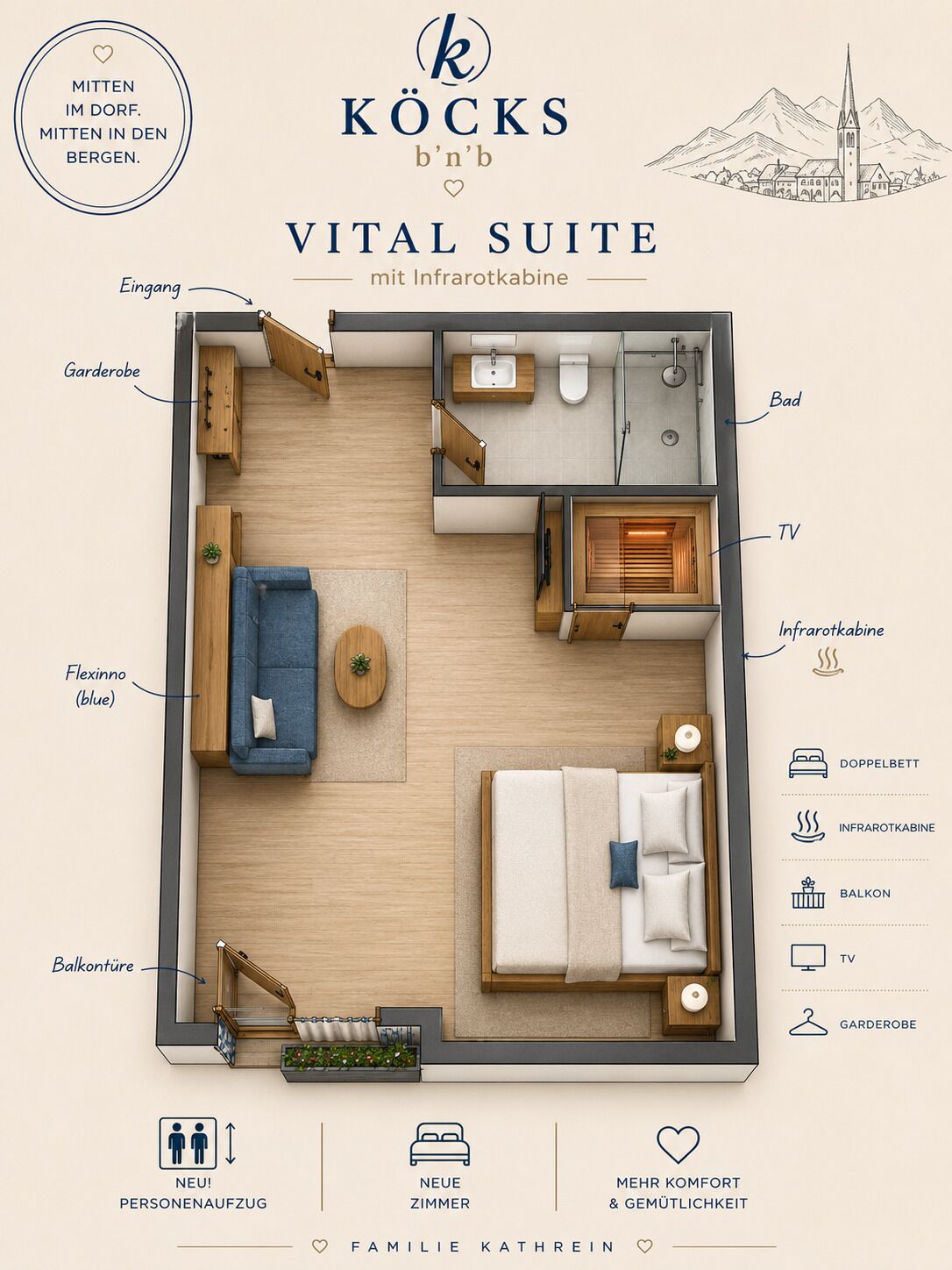 Junior Suite, Non Smoking, Mountain View | Hypo-allergenic bedding available, in-room safe, WiFi (free), bed sheets