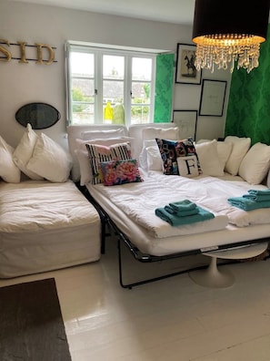 Sofa bed when up in living room