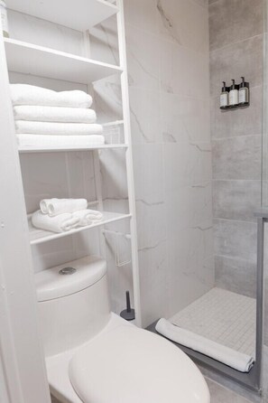 Hair dryer, towels
