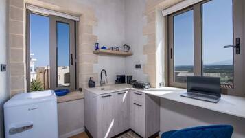 Fridge, oven, stovetop, dishwasher