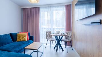 Comfort-Apartment | 1 Schlafzimmer, Bügeleisen/Bügelbrett, kostenloses WLAN, Bettwäsche