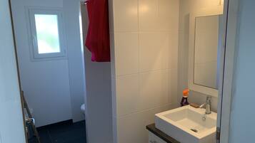 Hair dryer, towels, toilet paper