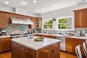 Fridge, microwave, oven, stovetop - 117V - Modern Avalon house, WIFI, Golf Cart and patio with BBQ, Ocean Views (Avalon)