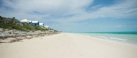 Chaises longues, serviettes de plage