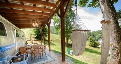Airstream Glamping at a Petting Zoo and Hot Tub
