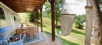 Airstream Glamping at a Petting Zoo and Hot Tub