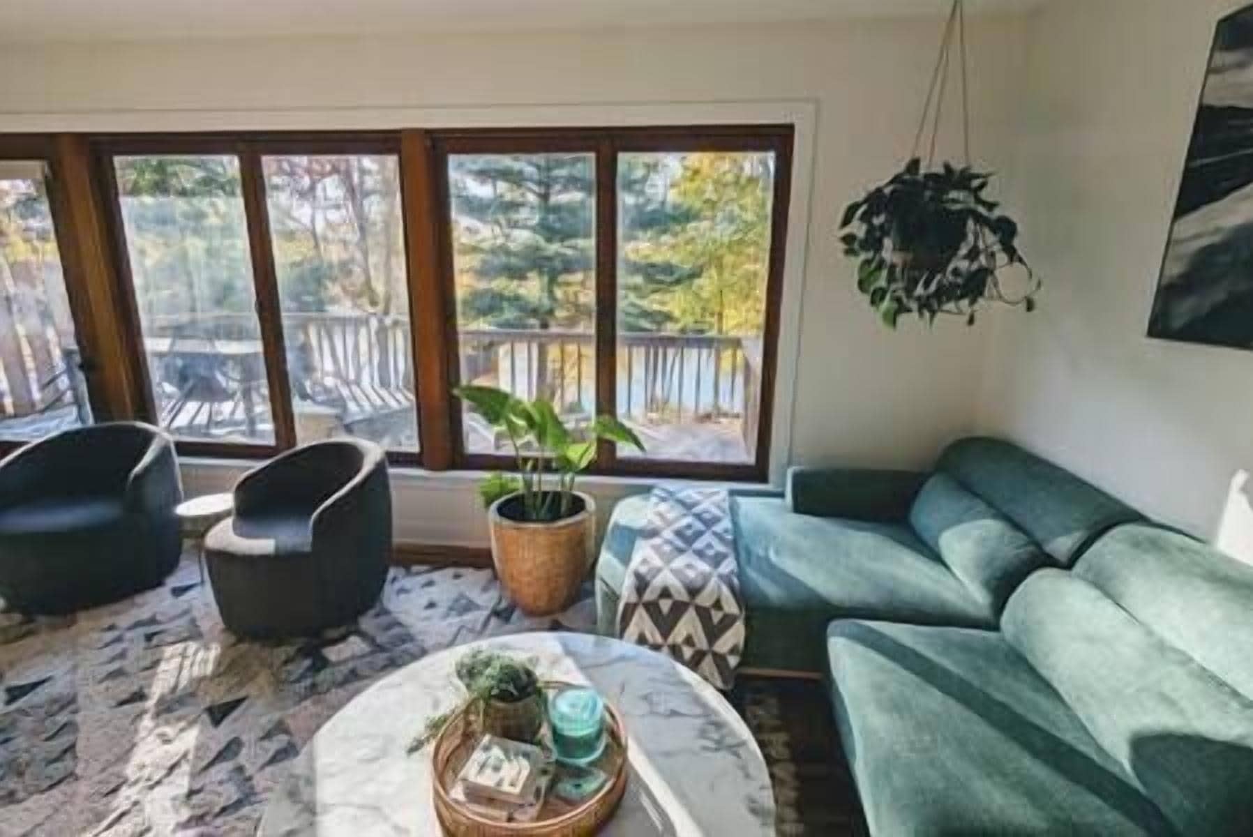 TV, fireplace, foosball