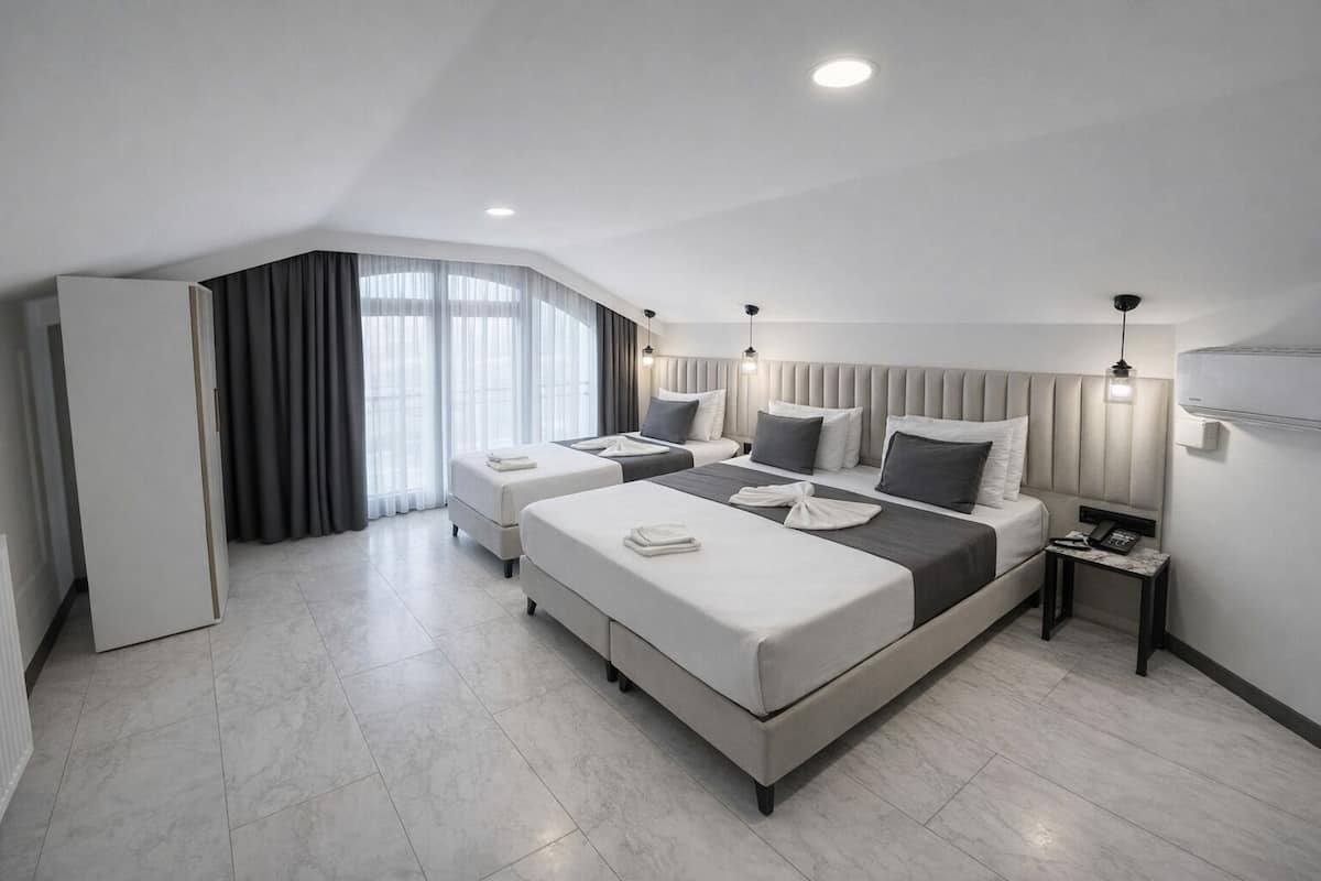 Premium bedding, minibar, desk, laptop workspace