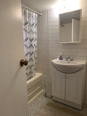 Hair dryer, towels, soap, shampoo - Clean, cozy, 1-bedroom basement apartment: 4-month rental, 2nd semester. (Toronto)