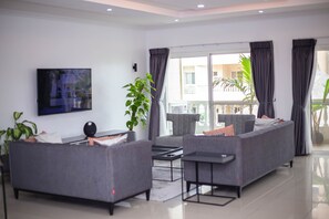 55-inch Smart TV with digital channels, Netflix, streaming services - Guided Hospitality (Lagos)