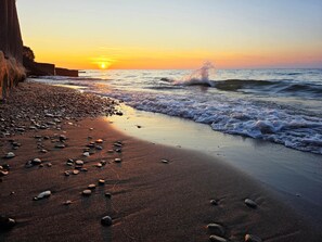 Am Strand, Liegestühle, Strandtücher