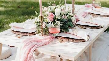 Outdoor banquet area