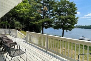 Terrace/patio - Lakefront Cabin on Snowmobile/UTV Trails (Saint Germain)