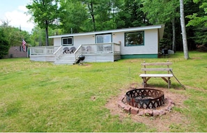 Terrace/patio - Lakefront Cabin on Snowmobile/UTV Trails (Saint Germain)