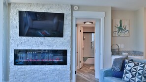 TV, fireplace, table tennis