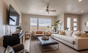 Smart TV, chimenea y futbolito 