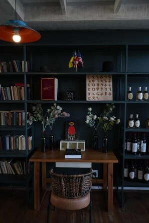 Desk, laptop workspace, soundproofing, free WiFi