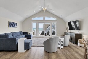 TV - Seaside Haven: Ocean Views, Hot Tub, Pool & Beach Access! (North Topsail Beach)