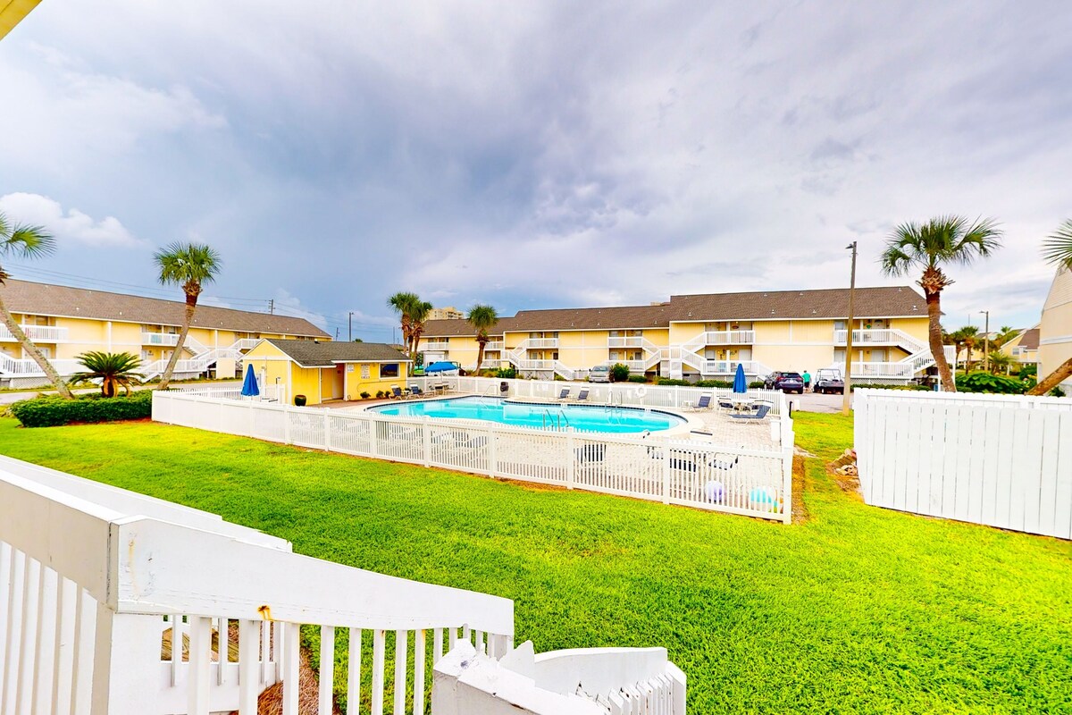 Photo 13 of Dog-friendly charming beach condo with pool, hot tub, sauna, deck & water access