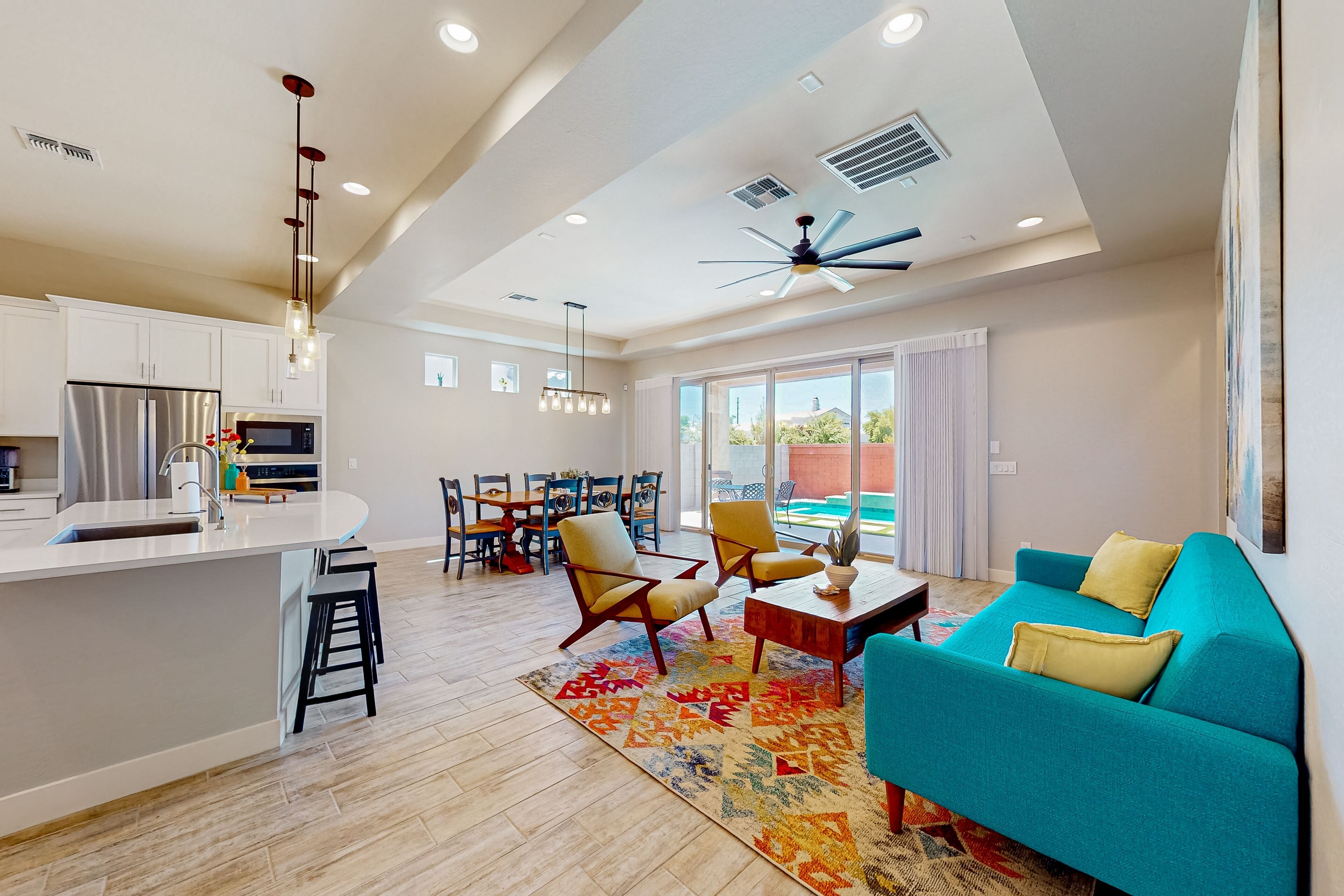Dog-friendly home with pool, grill, streaming, W/D & access to community pool