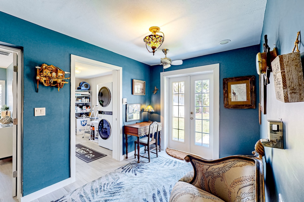 Photo 16 of Enchanting dog-friendly beach bungalow with patio, fireplace, deck, AC, & W/D