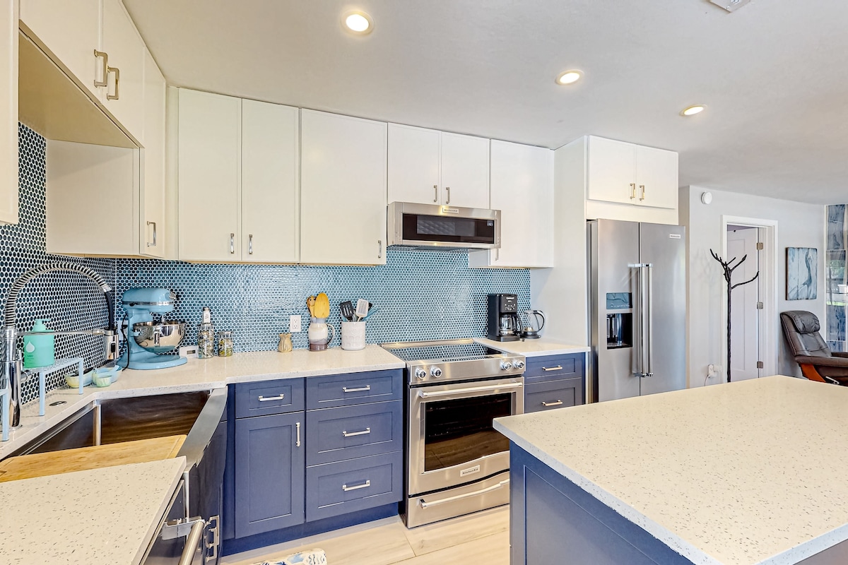 Photo 9 of Enchanting dog-friendly beach bungalow with patio, fireplace, deck, AC, & W/D