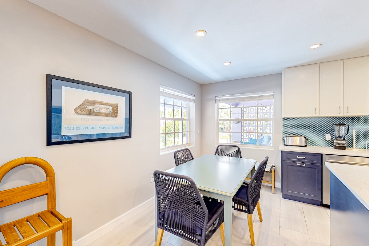 Photo 7 of Enchanting dog-friendly beach bungalow with patio, fireplace, deck, AC, & W/D
