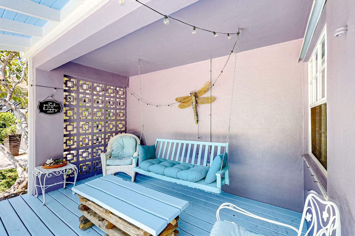 Photo 2 of Enchanting dog-friendly beach bungalow with patio, fireplace, deck, AC, & W/D