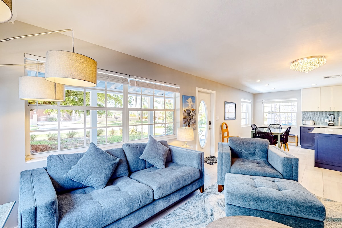 Photo 4 of Enchanting dog-friendly beach bungalow with patio, fireplace, deck, AC, & W/D