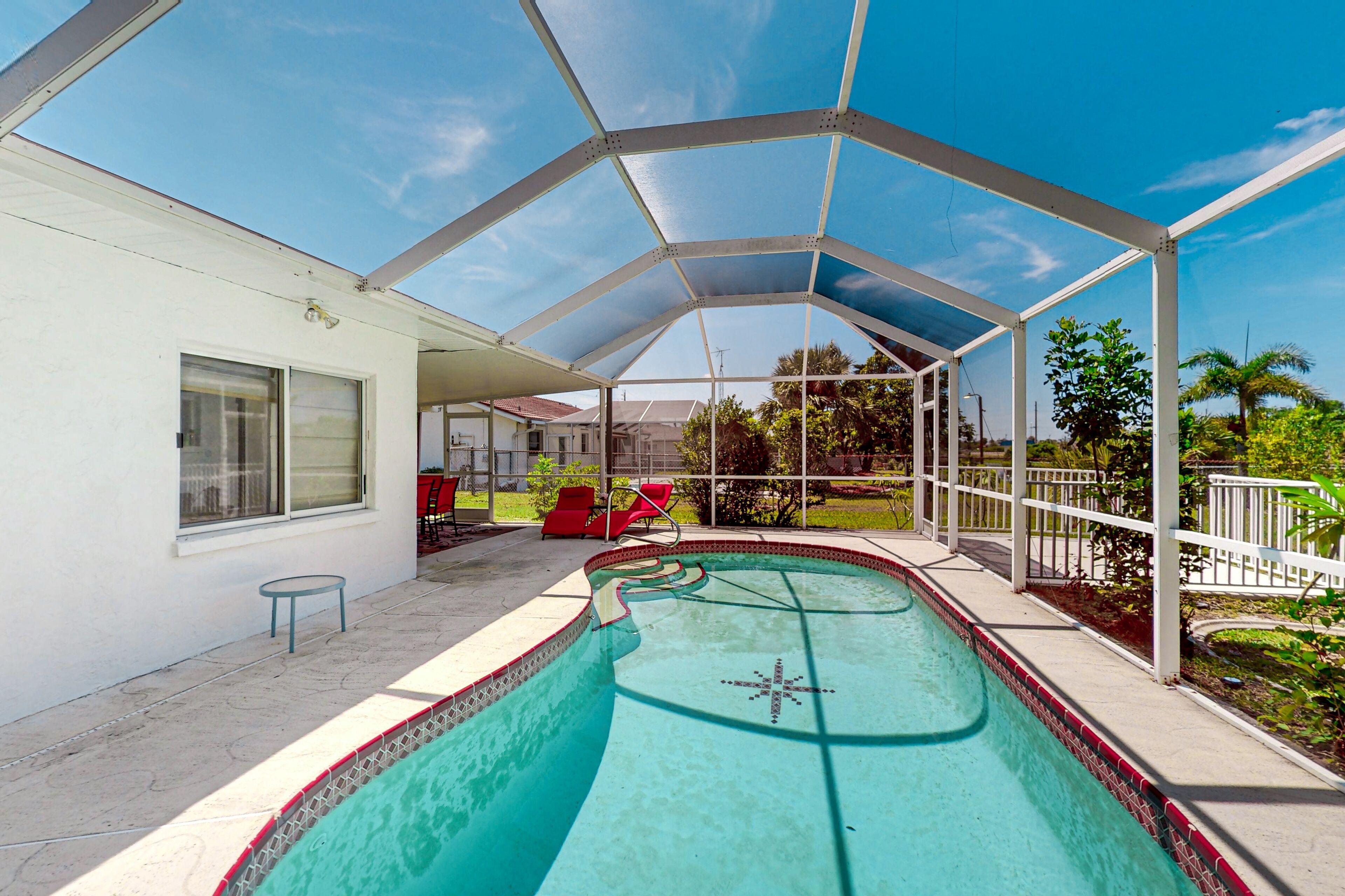 Waterfront home with private pool, scenic dock, firepit, patio, & W/D