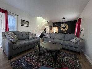 Smart TV, books, stereo, printers