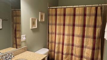 Serviettes fournies, savon, shampoing, papier toilette