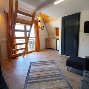 Elite-Baumhaus, 1 Schlafzimmer, Meerblick | Wohnbereich