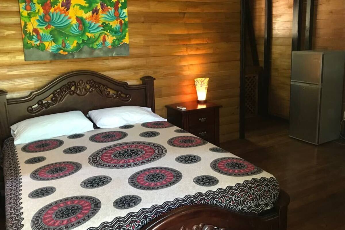 Premium bedding, down duvets, laptop workspace, blackout curtains