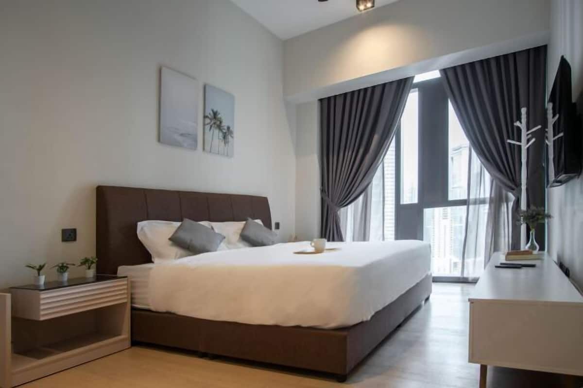 Blackout drapes, iron/ironing board, WiFi (free), bed sheets