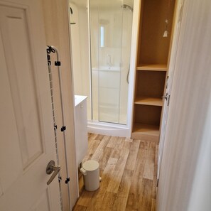 Shower, soap, toilet paper