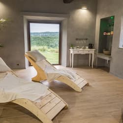Sauna, hot tub, body treatments, facials, massages