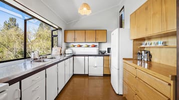 Fridge, microwave, toaster, high chair