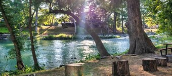 King Bed Huge Porch River Front Gruene TX Getaway!