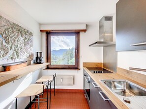 Fridge, oven, stovetop, dishwasher - Lovely flat in Flumet (73), 1h15 from Geneva airport, 60m2, 4-sleeper, bright (Flumet)