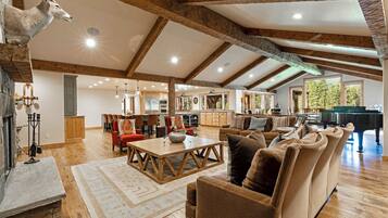 Smart TV, table football, ping pong, books