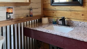 Shower, soap, shampoo, toilet paper - Tiny House Lake Roosevelt  (Evans)