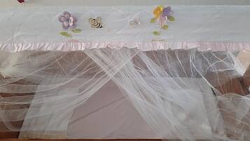 1 bedroom, iron/ironing board, bed sheets