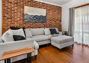 TV, DVD player, books, offices